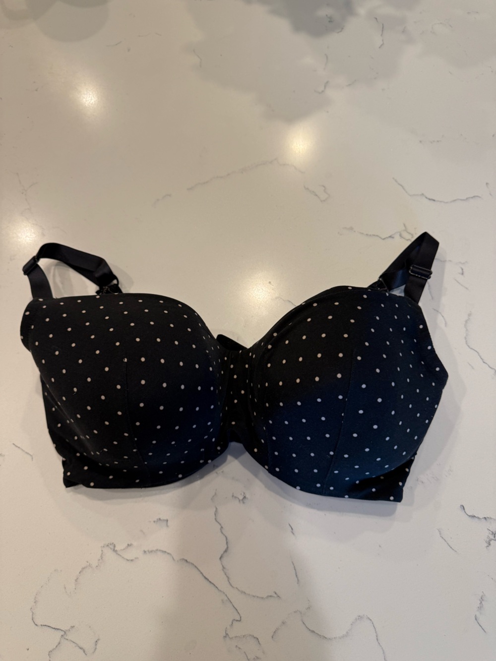 Cacique Black Polka Dot Molded Cup Bra